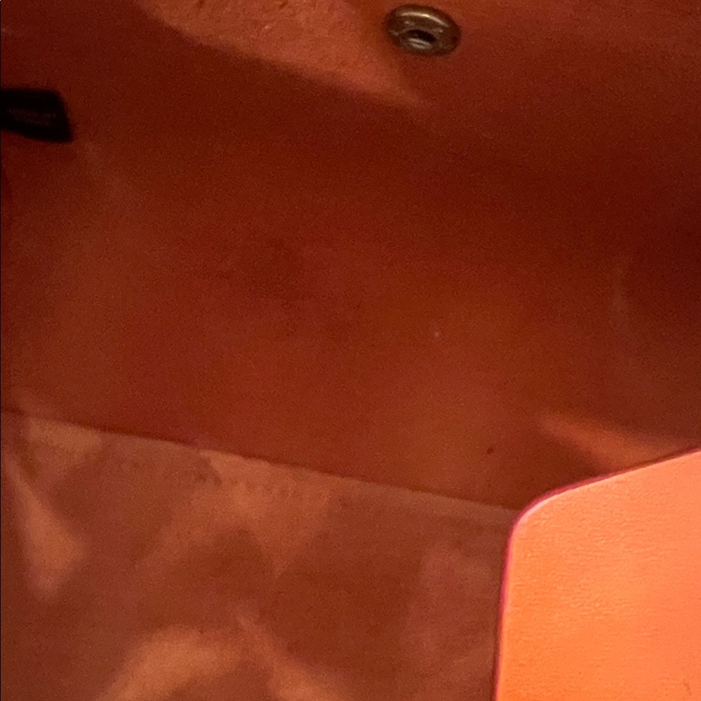 IIIBeCa by Joy Grayson Orange Leather Toiletry Bag NWOT - Picture 9 of 12